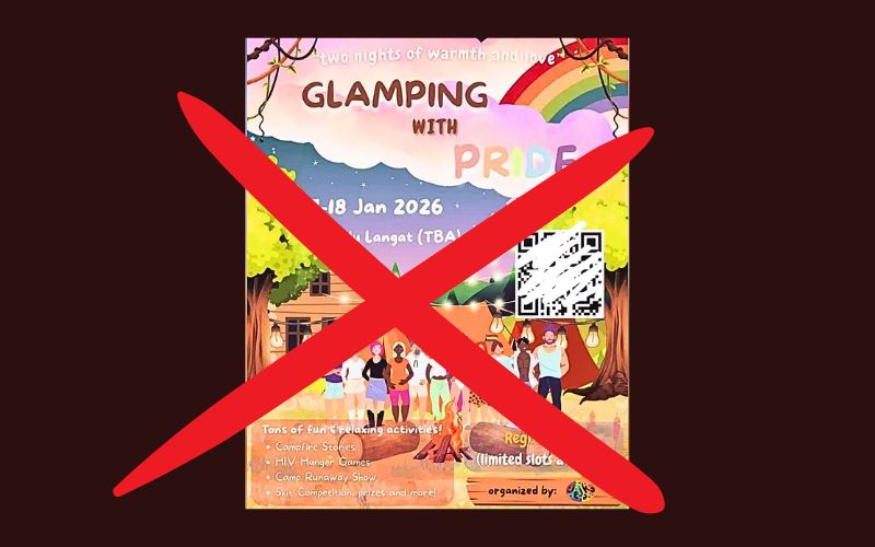 YAYASAN KASIH TAUHID MINTA KERAJAAN HENTIKAN AKTIVITI PERKHEMAHAN SONGSANG LGBTQ, GLAMPING WITH PRIDE